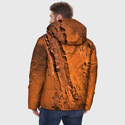 Мужская зимняя куртка Каналы на Марсе - star dust / 3D-Черный – фото 4