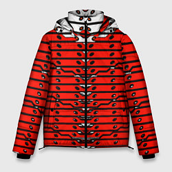 Куртка зимняя мужская Красно-белая техно броня, цвет: 3D-красный