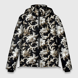 Куртка зимняя мужская Узор в стиле барокко, цвет: 3D-черный