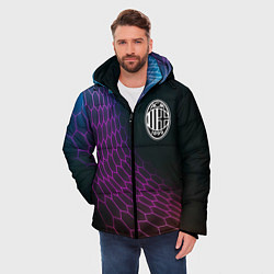 Куртка зимняя мужская AC Milan футбольная сетка, цвет: 3D-черный — фото 2