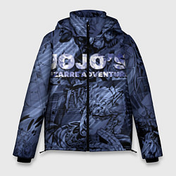 Куртка зимняя мужская ДжоДжо на фоне манги, цвет: 3D-черный