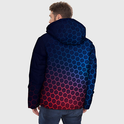 Мужская зимняя куртка Valorant неоновые соты / 3D-Черный – фото 4