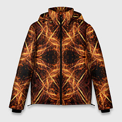 Куртка зимняя мужская Светящийся абстрактный пришелец, цвет: 3D-черный