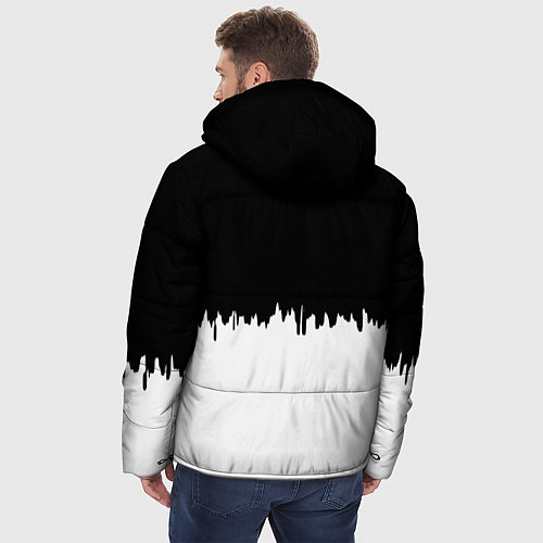 Мужская зимняя куртка Juventus белый огонь текстура / 3D-Черный – фото 4