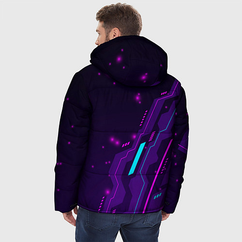 Мужская зимняя куртка Palworld neon gaming / 3D-Черный – фото 4