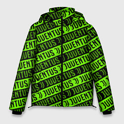 Куртка зимняя мужская Juventus green pattern sport, цвет: 3D-светло-серый