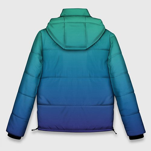 Мужская зимняя куртка Градиент зелёно-фиолетовый / 3D-Светло-серый – фото 2