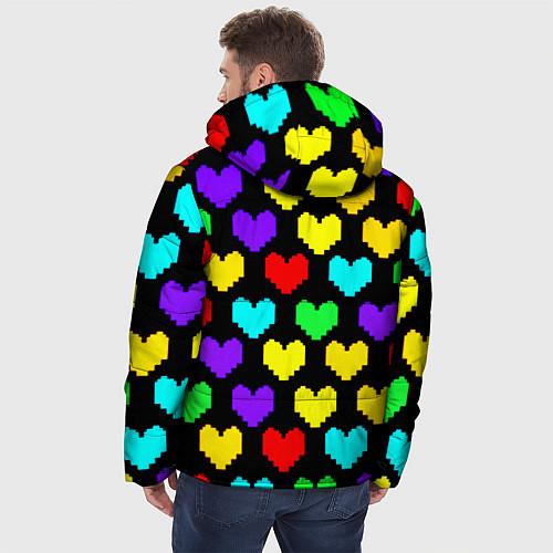 Мужская зимняя куртка Undertale heart pattern / 3D-Красный – фото 4