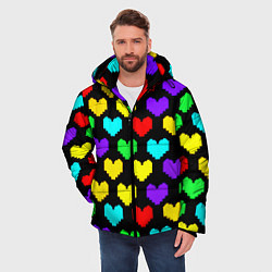 Куртка зимняя мужская Undertale heart pattern, цвет: 3D-красный — фото 2