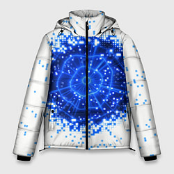 Куртка зимняя мужская Поврежденный цифровой скин - дыра, цвет: 3D-черный
