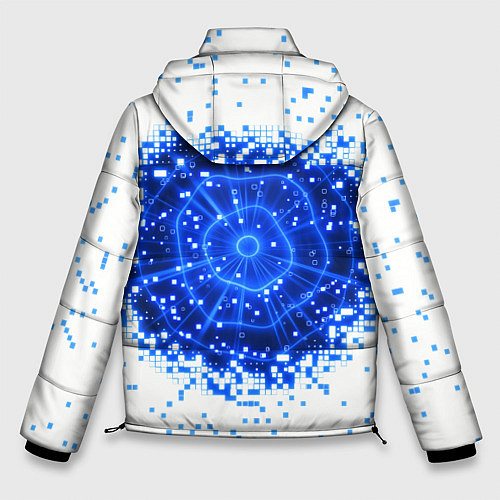 Мужская зимняя куртка Поврежденный цифровой скин - дыра / 3D-Светло-серый – фото 2