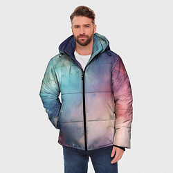 Куртка зимняя мужская Нежный космос, цвет: 3D-черный — фото 2