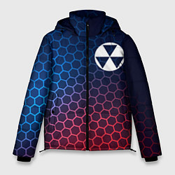 Куртка зимняя мужская Fallout неоновые соты, цвет: 3D-черный