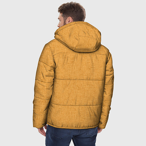 Мужская зимняя куртка Текстура однотонная тёмно-жёлтый золотой / 3D-Черный – фото 4