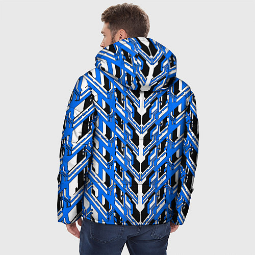 Мужская зимняя куртка Синяя техно броня / 3D-Черный – фото 4
