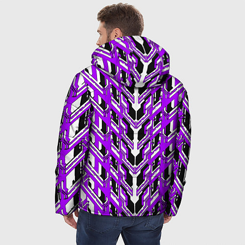 Мужская зимняя куртка Фиолетовая техно броня / 3D-Черный – фото 4