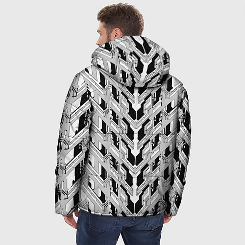 Мужская зимняя куртка Белая техно броня / 3D-Черный – фото 4