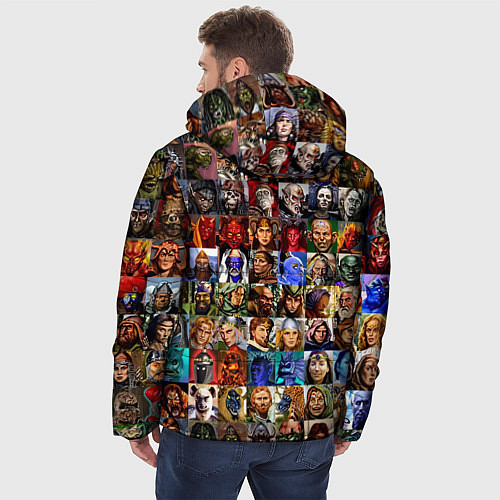 Мужская зимняя куртка Портреты всех героев / 3D-Черный – фото 4