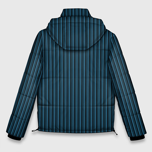 Мужская зимняя куртка Тёмно-бирюзовый в полоску / 3D-Светло-серый – фото 2