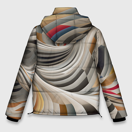 Мужская зимняя куртка Спиральная галактика / 3D-Красный – фото 2