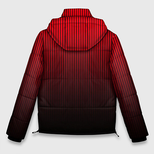 Мужская зимняя куртка Красно-чёрный градиент в полоску / 3D-Красный – фото 2