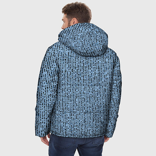 Мужская зимняя куртка Голубой с чёрным мелкая мозаика / 3D-Черный – фото 4