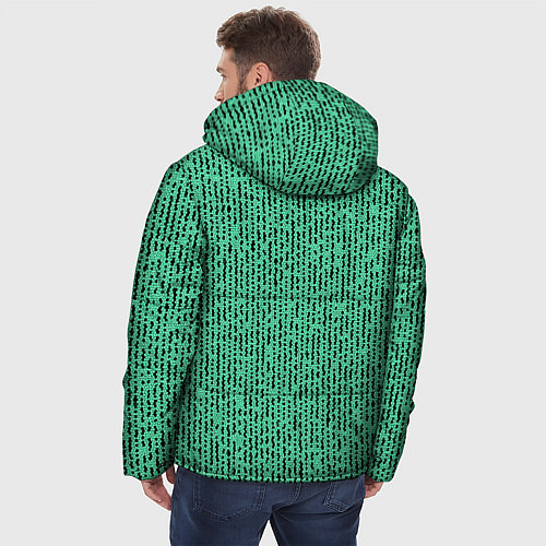 Мужская зимняя куртка Мозаика нефритовый зелёный / 3D-Черный – фото 4