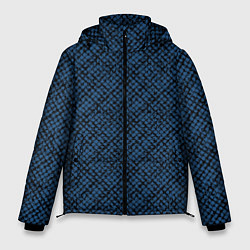 Куртка зимняя мужская Паттерн чёрно-синий мелкая клетка, цвет: 3D-светло-серый