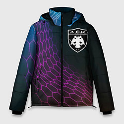 Куртка зимняя мужская AEK Athens футбольная сетка, цвет: 3D-черный