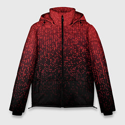 Куртка зимняя мужская Градиент мозаика красно-чёрный, цвет: 3D-черный