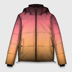 Куртка зимняя мужская Градиент затемнённый розово-жёлтый, цвет: 3D-черный