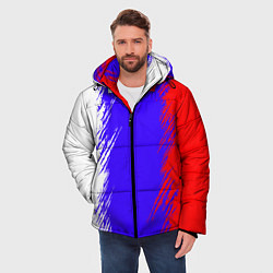 Куртка зимняя мужская Штрихи триколор, цвет: 3D-черный — фото 2