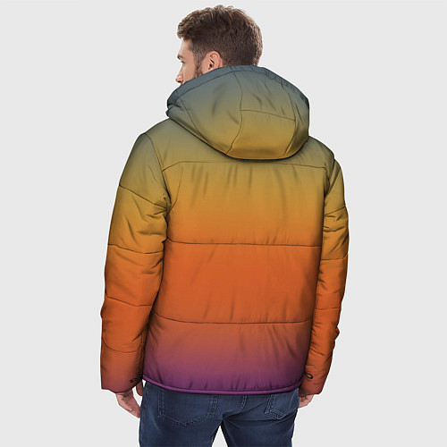 Мужская зимняя куртка Градиент цвета заката / 3D-Черный – фото 4