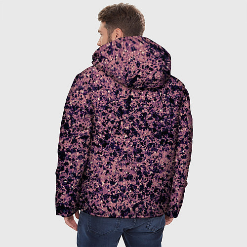 Мужская зимняя куртка Абстрактный брызги сине-розовый / 3D-Черный – фото 4