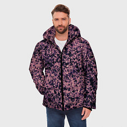 Куртка зимняя мужская Абстрактный брызги сине-розовый, цвет: 3D-черный — фото 2