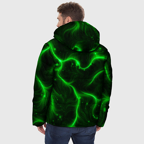 Мужская зимняя куртка Светящиеся волосяной узор / 3D-Черный – фото 4