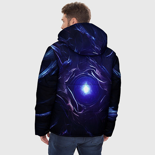 Мужская зимняя куртка Синее абстрактное сияние / 3D-Черный – фото 4