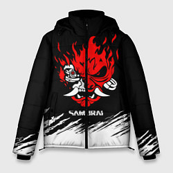 Куртка зимняя мужская Логотип самурая из киберпанка 2077, цвет: 3D-черный