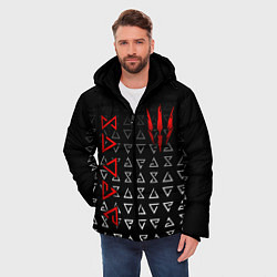 Куртка зимняя мужская Знаки начальной магии из The witcher, цвет: 3D-красный — фото 2