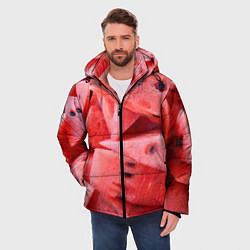 Куртка зимняя мужская Арбузные ломти, цвет: 3D-красный — фото 2