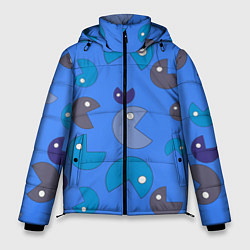 Куртка зимняя мужская Кусака ПакМан паттерн, цвет: 3D-черный