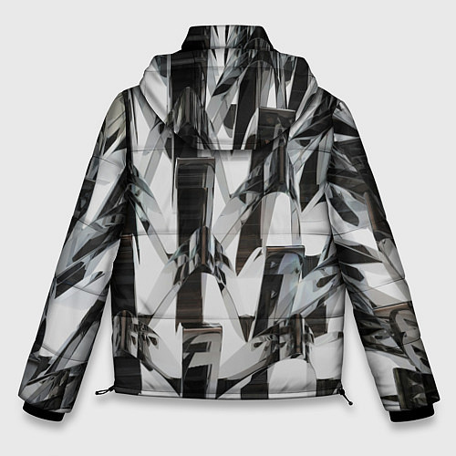 Мужская зимняя куртка Черно белые кристалы / 3D-Красный – фото 2