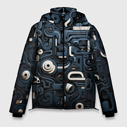 Куртка зимняя мужская Паттерн-узор из толстых линий, цвет: 3D-светло-серый