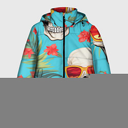 Куртка зимняя мужская Черепа в отпуске, цвет: 3D-светло-серый