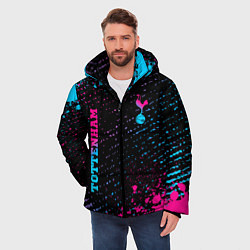 Куртка зимняя мужская Tottenham - neon gradient вертикально, цвет: 3D-черный — фото 2