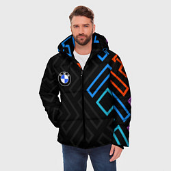 Куртка зимняя мужская BMW brand color carbon, цвет: 3D-красный — фото 2