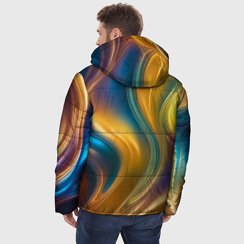 Мужская зимняя куртка Жидкий разноцветный металл / 3D-Светло-серый – фото 4