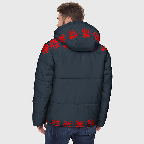 Мужская зимняя куртка Этно - темный / 3D-Черный – фото 4