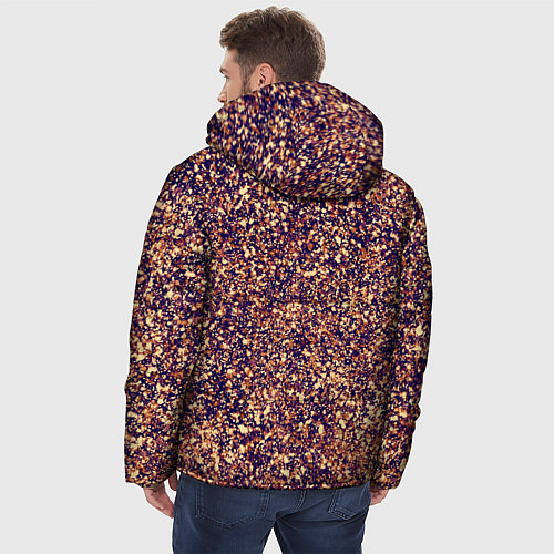 Мужская зимняя куртка Драгоценный фиолетово-медный абстракция / 3D-Черный – фото 4