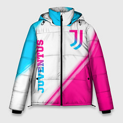 Куртка зимняя мужская Juventus neon gradient style вертикально, цвет: 3D-черный